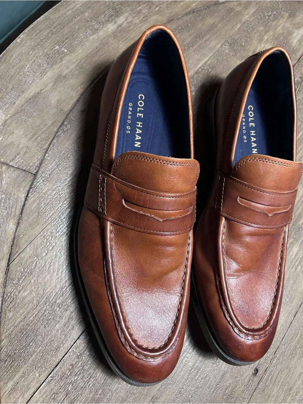 Cole Haan Men's Tan Leather Penny Loafers